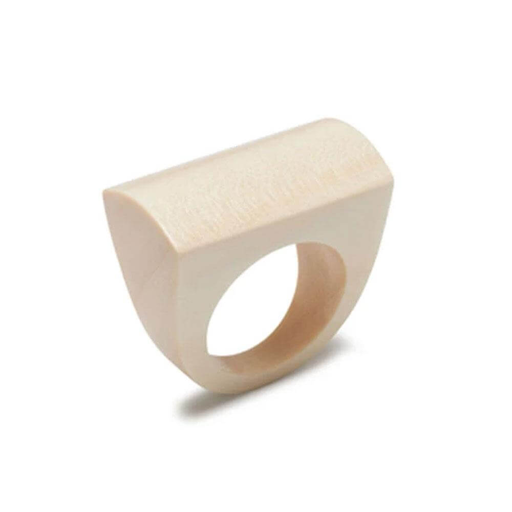 Branch Curved Wood Rectangular Ring